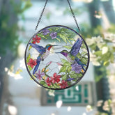 Hummingbirds and Wild Flowers Suncatcher Hummingbird Lovers Window Hanging Hummingbird Suncatcher Hummingbird Gifts